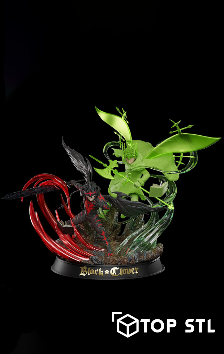 Asta x Yuno Black Clover STL Model for Resin & FDM