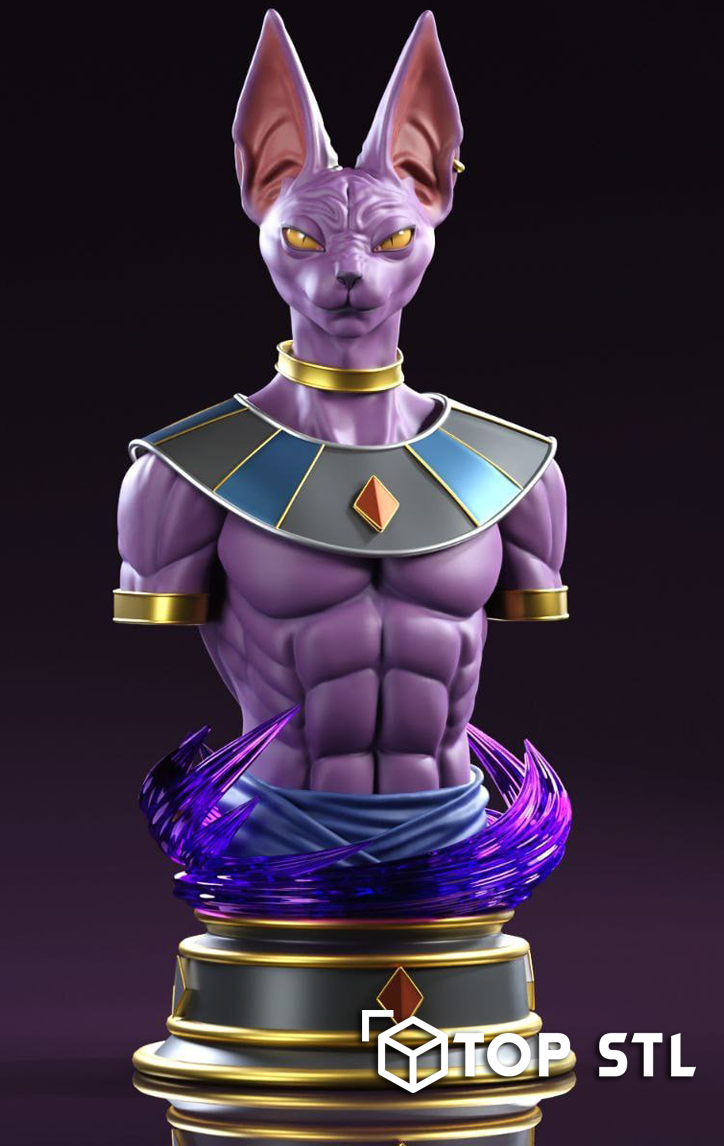 Dragon Ball Beerus Bust | STL File for 3D Printing