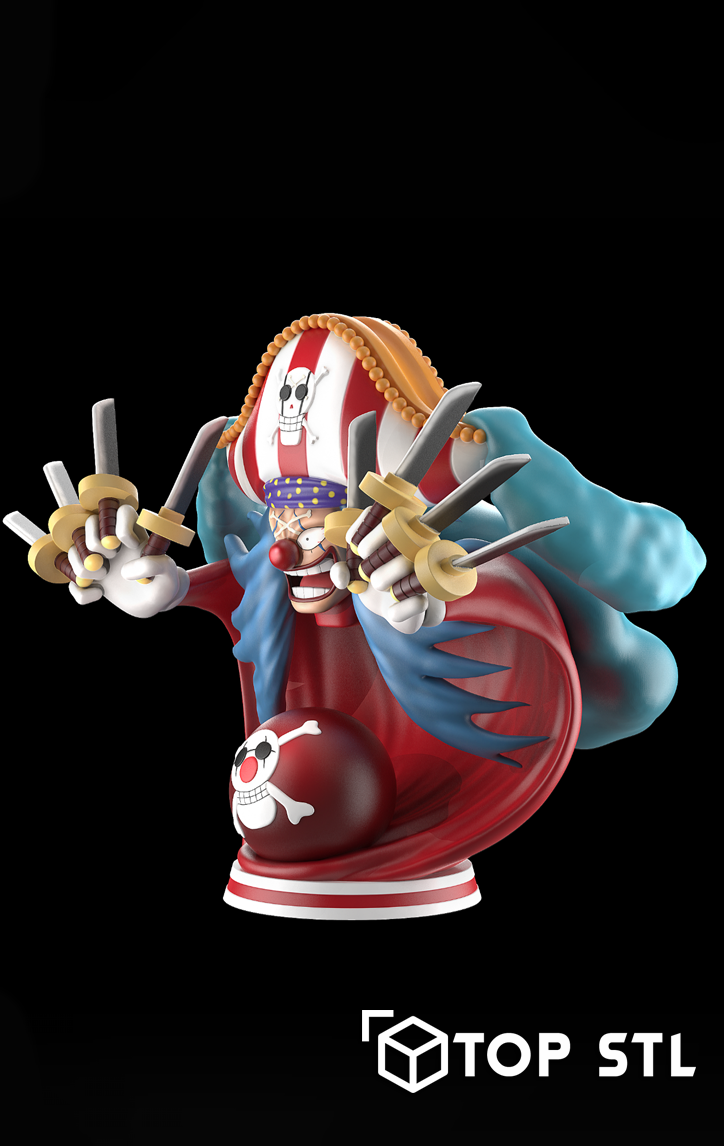 Buggy the Clown Bust | 3D Printable Figure (STL) - Image 2
