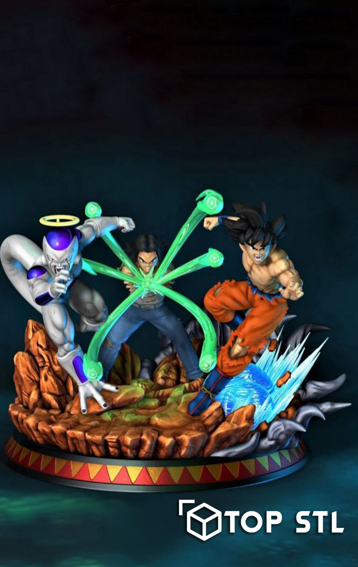 Dragon Ball Battle Diorama STL File for 3D Printing