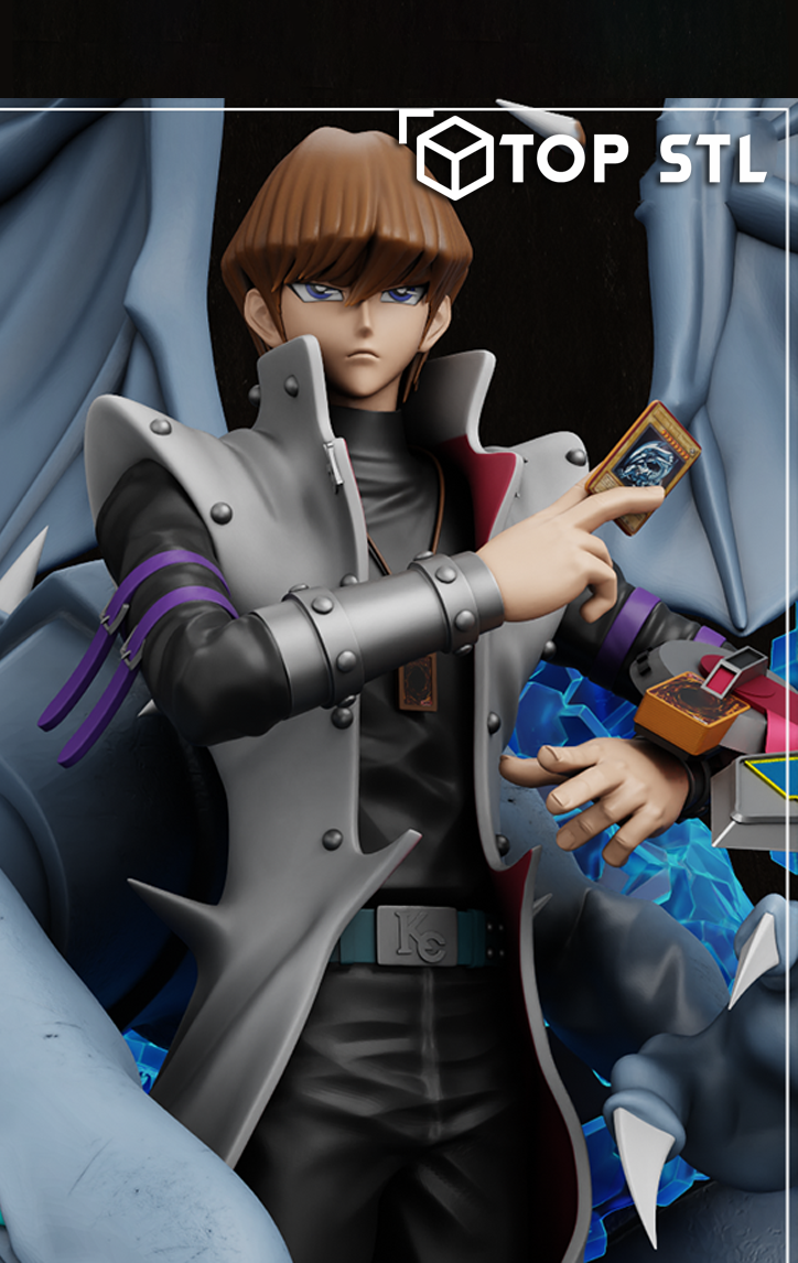 Kaiba and Blue Eyes White Dragon Yu-Gi-Oh! – STL File for 3D Printing - Image 3
