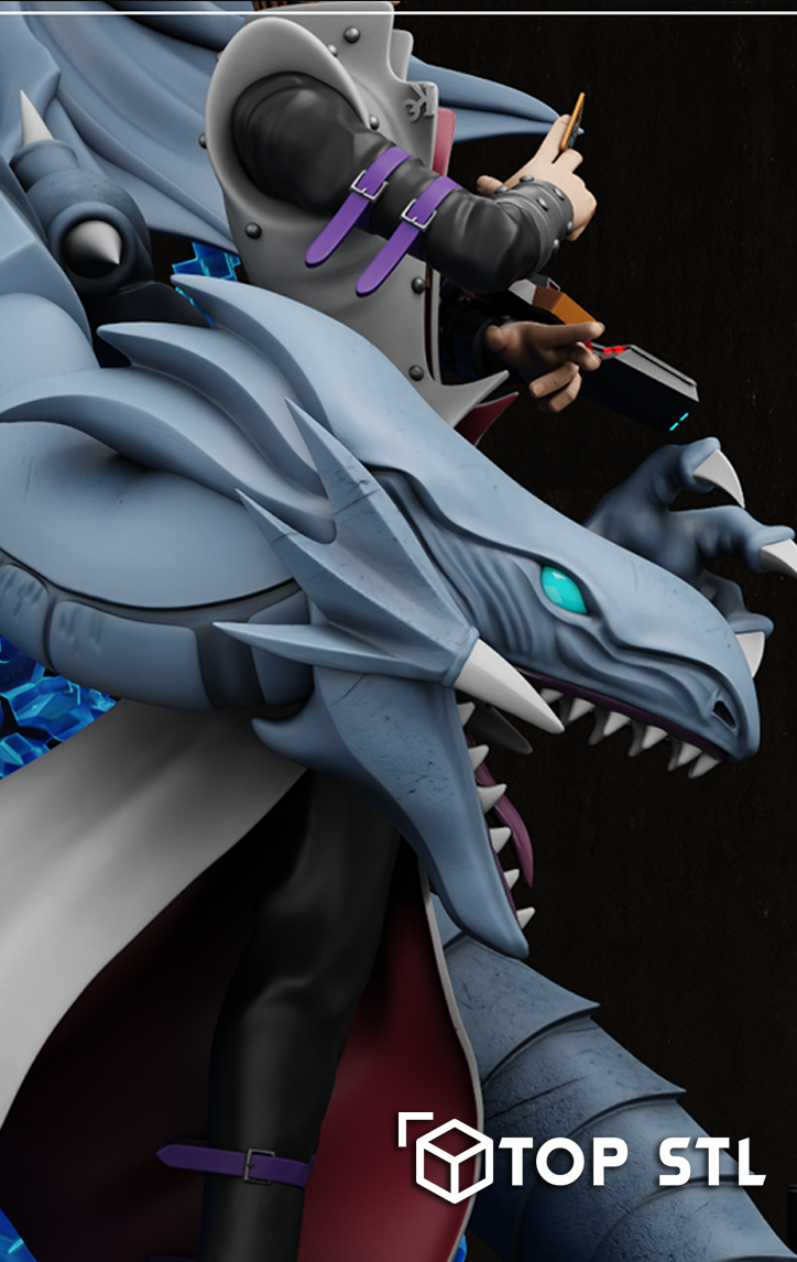 Kaiba and Blue Eyes White Dragon Yu-Gi-Oh! – STL File for 3D Printing - Image 4