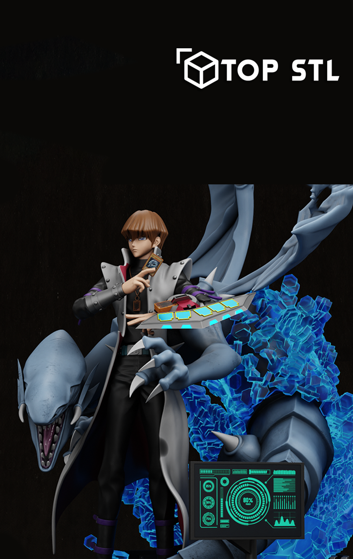 Kaiba and Blue Eyes White Dragon Yu-Gi-Oh! – STL File for 3D Printing - Image 5