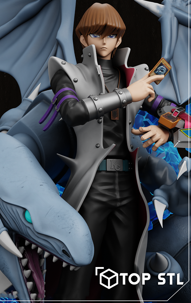 Kaiba and Blue Eyes White Dragon Yu-Gi-Oh! – STL File for 3D Printing