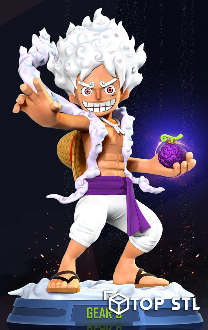 Kid Luffy Gear 5 One Piece – High-Detail STL 3D Model