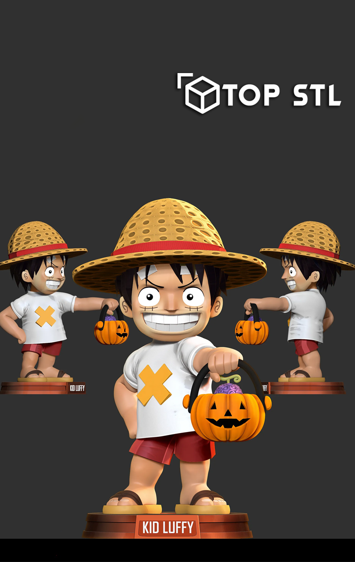 Kid Luffy Halloween – STL 3D Print File - Image 2