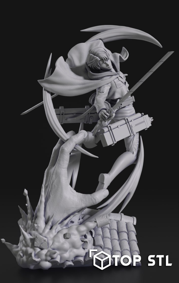 Levi Ackerman Attack on Titan STL Model for Resin & FDM - Image 3