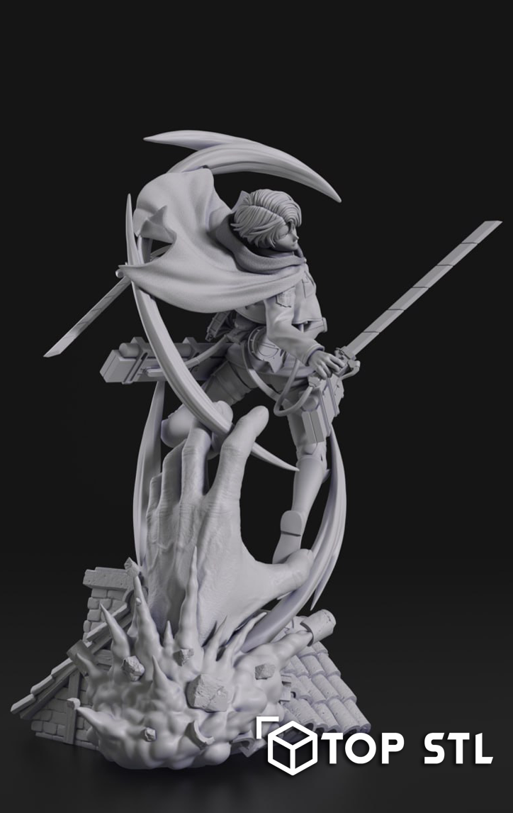 Levi Ackerman Attack on Titan STL Model for Resin & FDM - Image 4