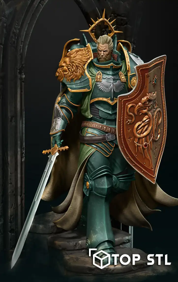 Warhammer 40k Lion El Johnson Files Dragon Ball STL Model for Resin & FDM