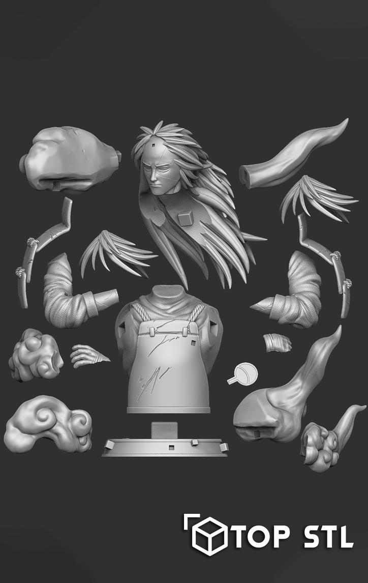 Madara Uchiha Bust (Naruto) High-Detail STL 3D Model - Image 3