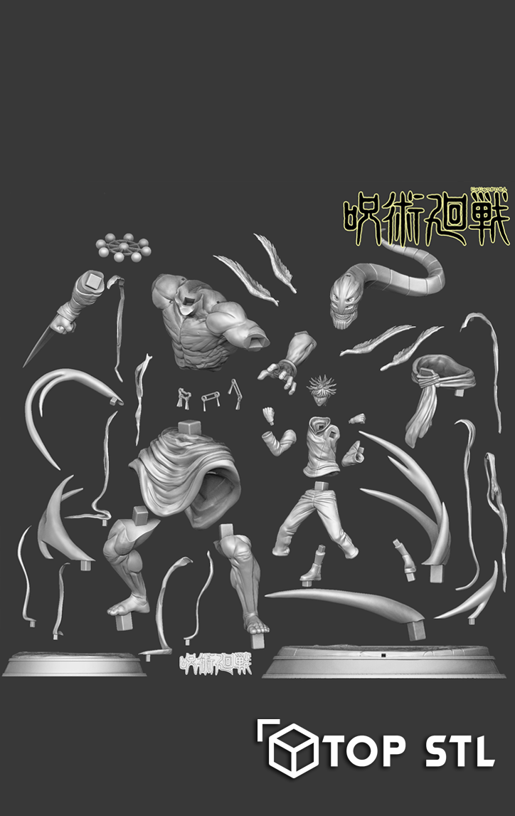 Megumi Fushiguro and Mahoraga High-Detail STL 3D Model - Image 3