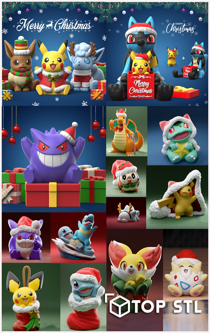 Pokemon Christmas Pack – 3D Print STL Model