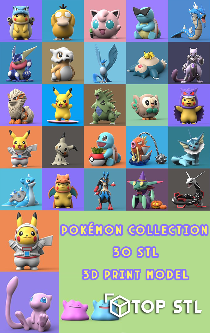 Pokemon Collection 3D Printable Figure (STL)