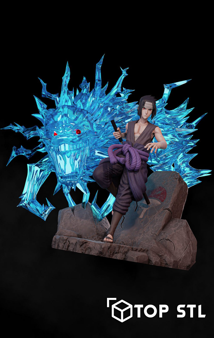 Sasuke Uchiha and Chibi (Naruto) Collectible STL 3D Print - Image 3