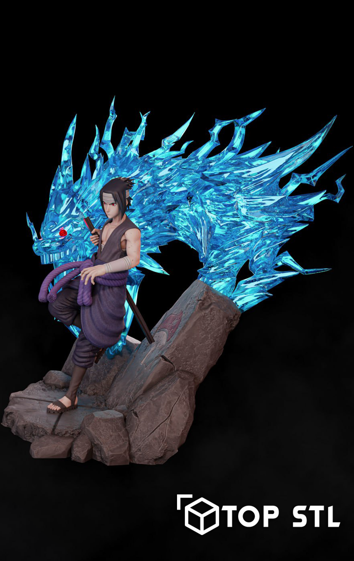 Sasuke Uchiha and Chibi (Naruto) Collectible STL 3D Print - Image 4