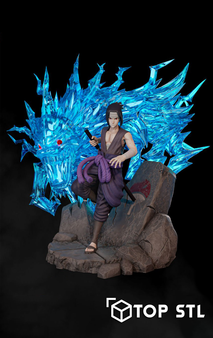 Sasuke Uchiha and Chibi (Naruto) Collectible STL 3D Print