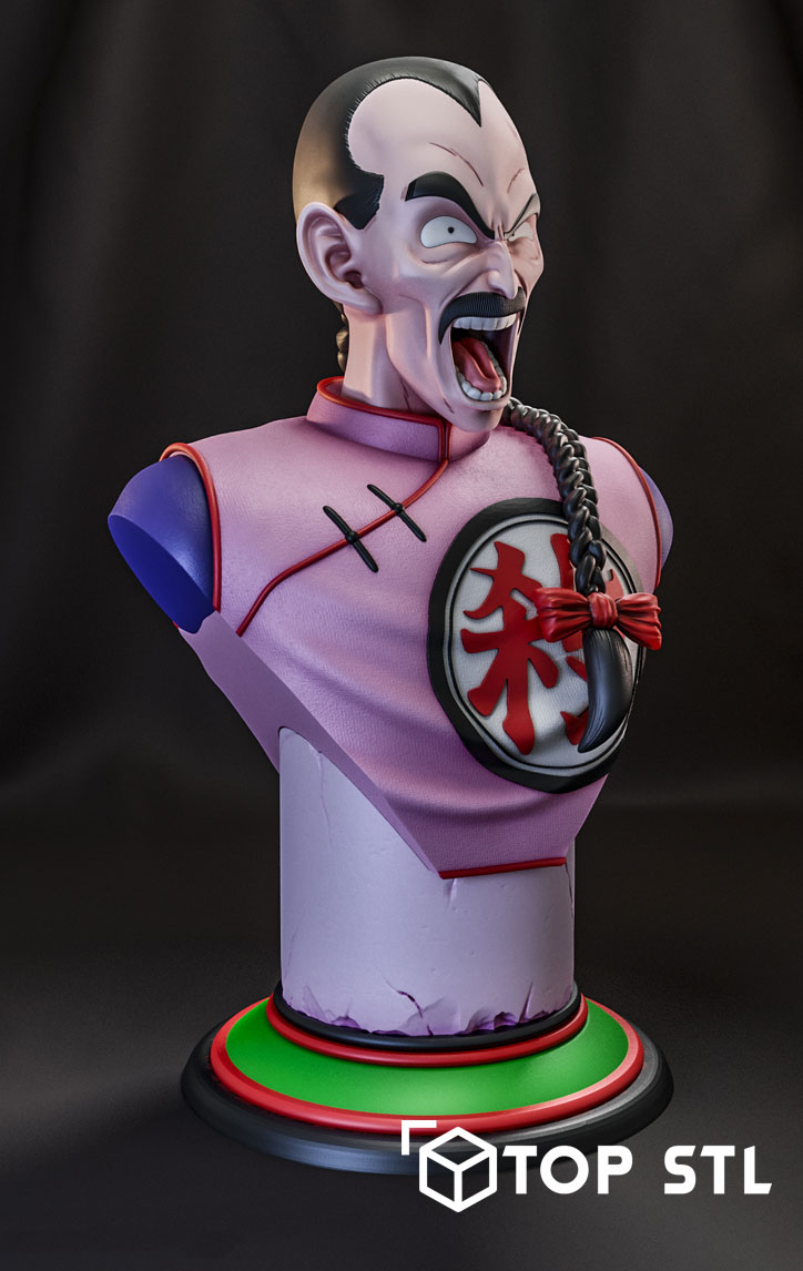 Dragon Ball Tao Pai Pai Bust | STL Model for Resin & FDM - Image 2