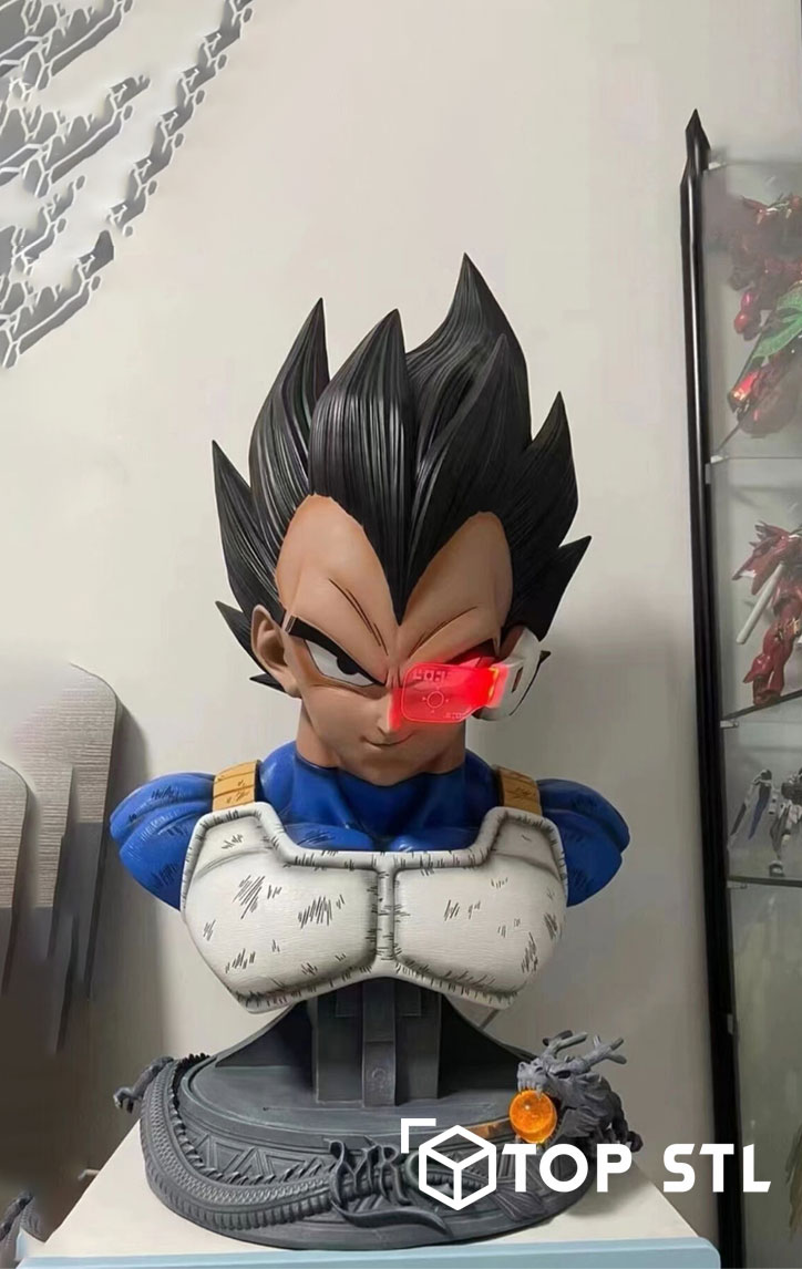 Vegeta BUST MRC Studio Replica Dragonball DBZ 11 Life Size 3D Print STL Model