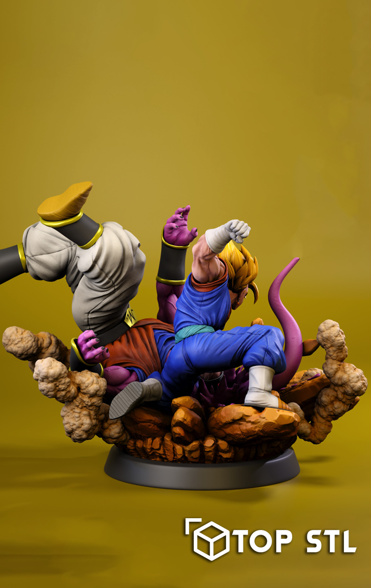Vegito vs Buu Gohan (Dragon Ball) High-Detail STL 3D Model - Image 3