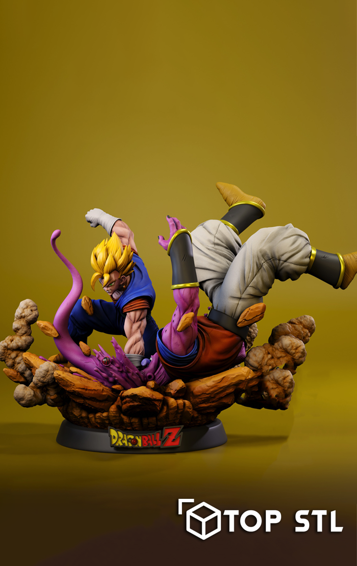 Vegito vs Buu Gohan (Dragon Ball) High-Detail STL 3D Model