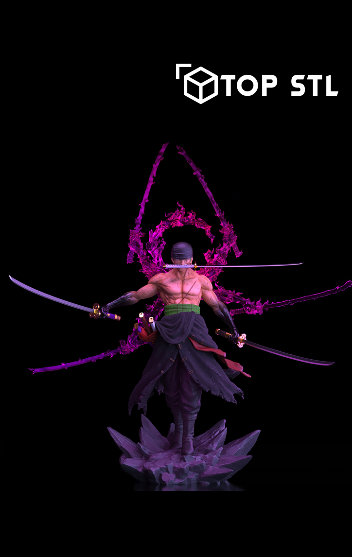Zoro Ashura One Piece STL 3D Print File - Image 3