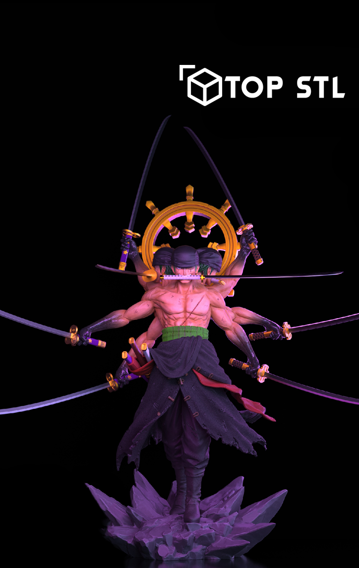 Zoro Ashura One Piece STL 3D Print File - Image 4