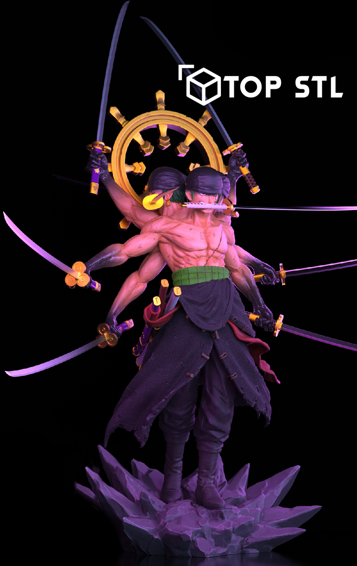 Zoro Ashura One Piece STL 3D Print File - Image 5