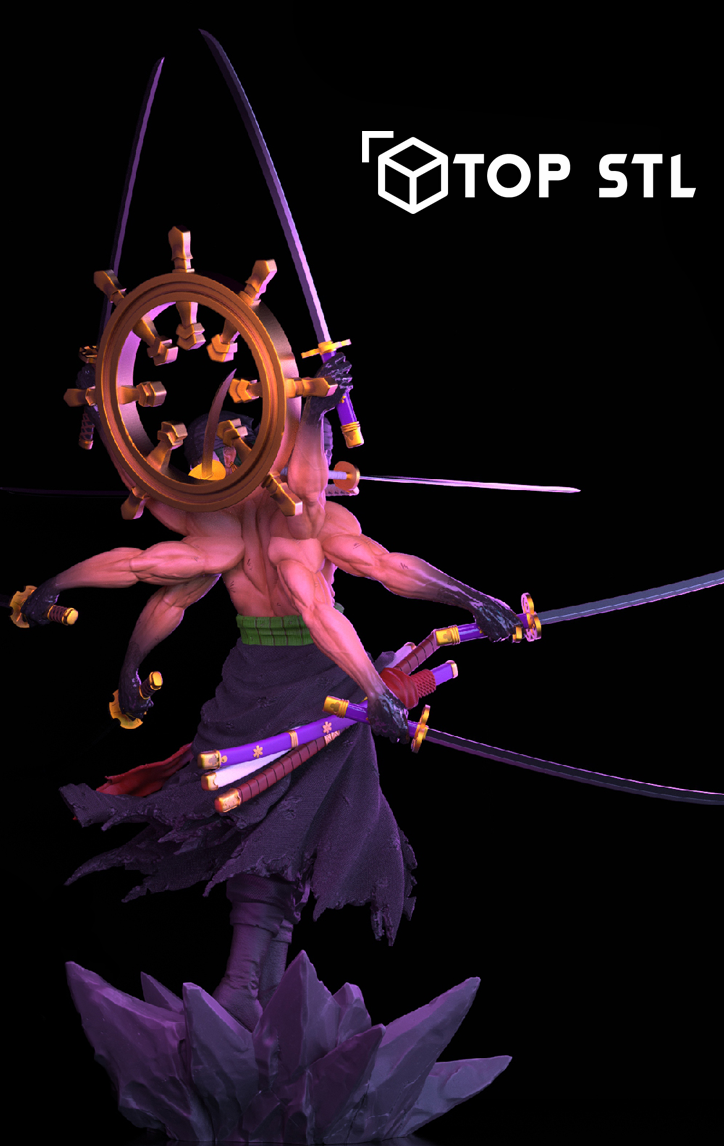 Zoro Ashura One Piece STL 3D Print File - Image 6