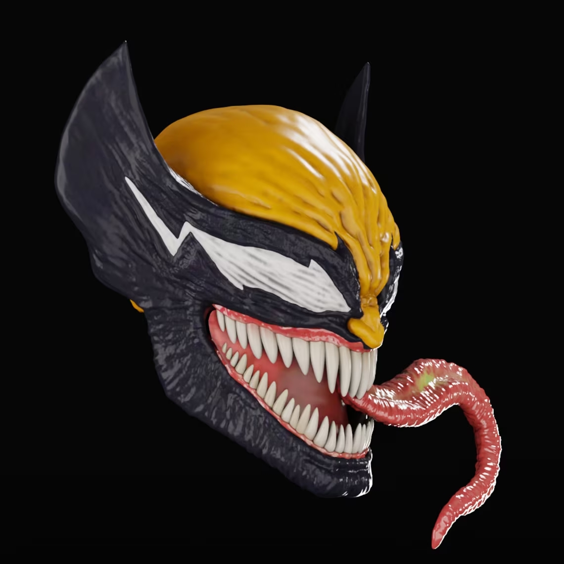 Venom Wolverine Helmet STL – 3D print preview 2