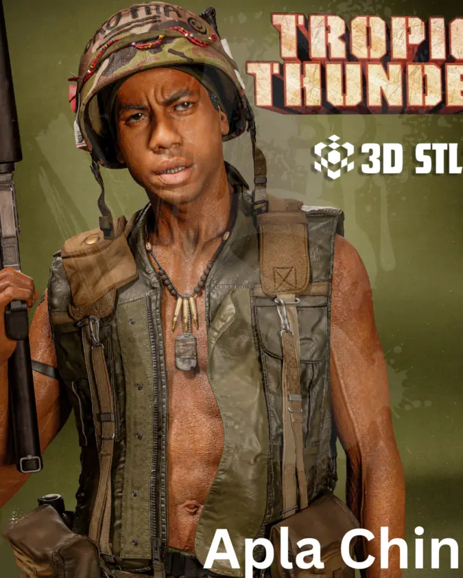 Alpa Chino STL – Tropic Thunder 1/6 Scale 3D Print Figure