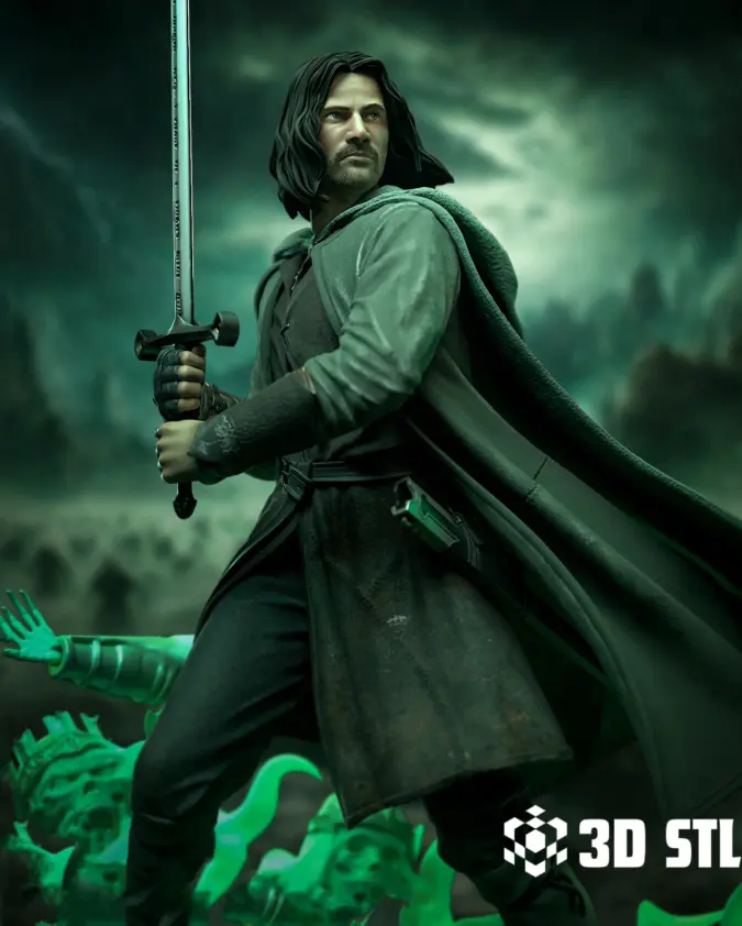 Aragorn STL File – Lord of the Rings 3D Print Figure