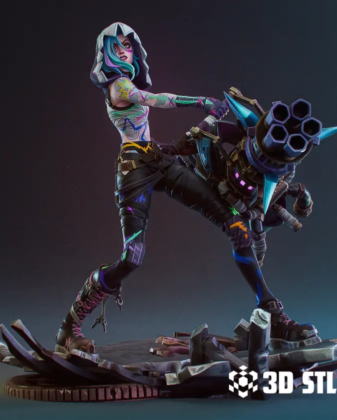 Arcane Jinx STL File – League of Legends 3D Print Figure