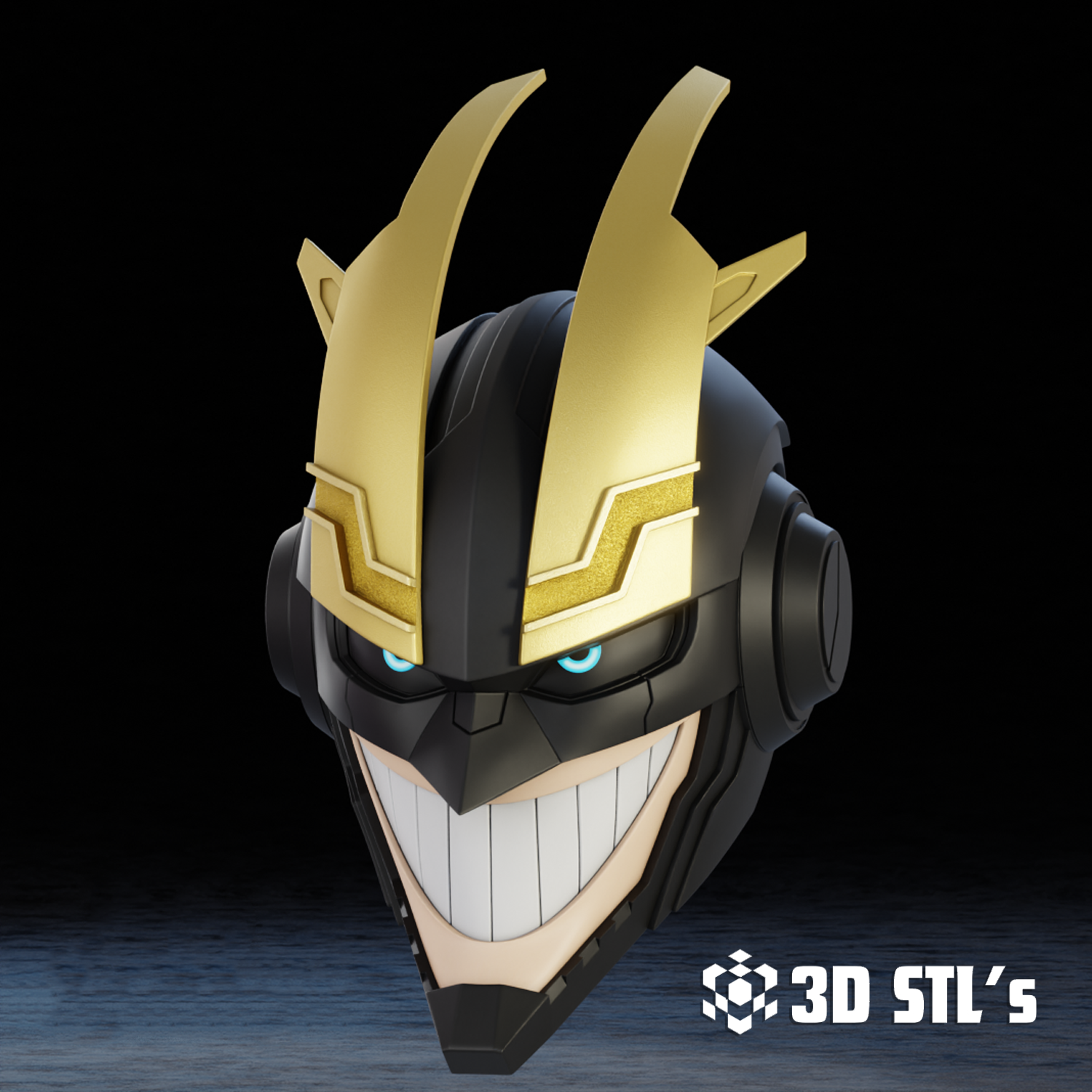 Armored All Might Helmet STL – 3D print preview 3