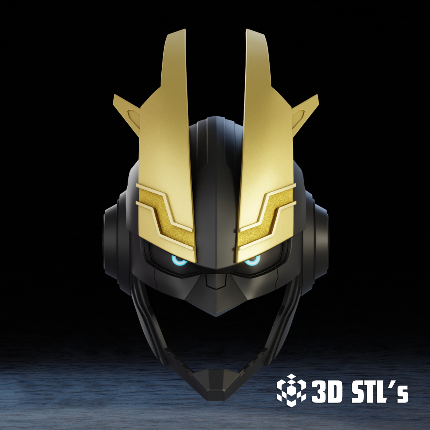 Armored All Might Helmet STL – 3D print preview 4