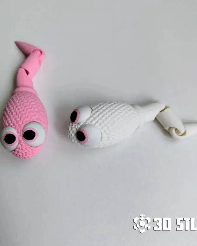 Articulated Knitted Sperm STL – Funny Flexi Fidget Toy