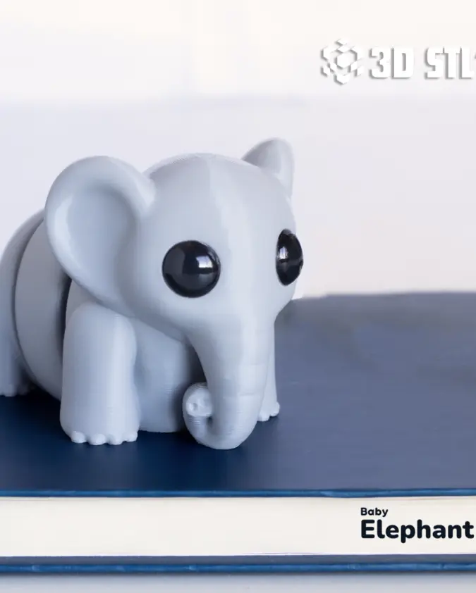 Baby Elephant STL & 3MF – Cute Mini with Keychain Version