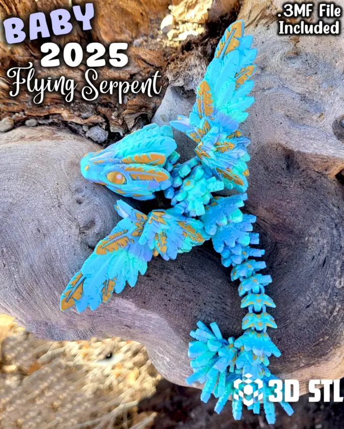 Baby Flying Serpent STL & 3MF – Cute Winged Dragon Mini