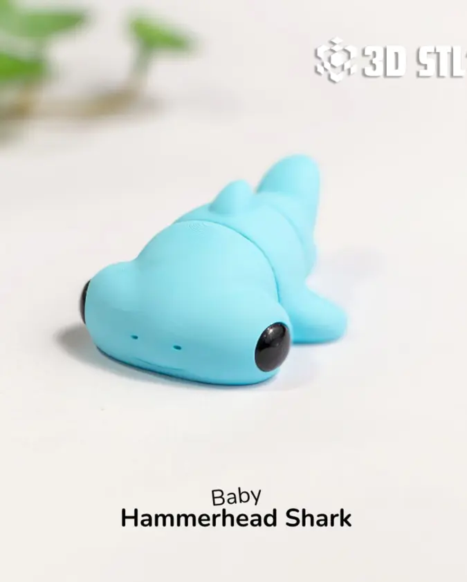 Baby Hammerhead Shark STL & 3MF – Cute Ocean Mini 3D Print