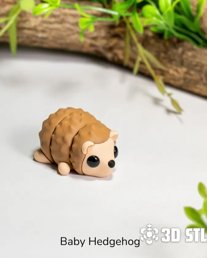 Baby Hedgehog STL & 3MF – Cute Mini with Keychain Version