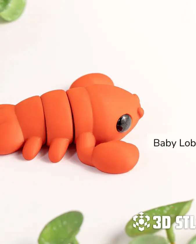 Baby Lobster STL & 3MF – Cute Sea Mini with Keychain