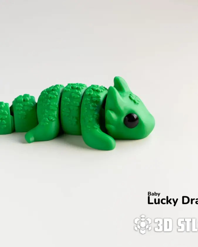 Baby Lucky Dragon STL & 3MF – Cute Fantasy Mini with Keychain
