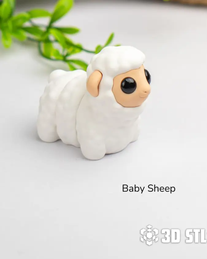 Baby Sheep STL & 3MF – Fluffy Farm Mini with Keychain
