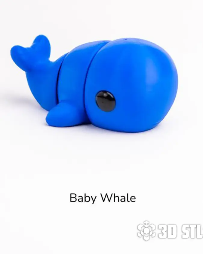 Baby Whale STL & 3MF – Cute Ocean Mini with Keychain
