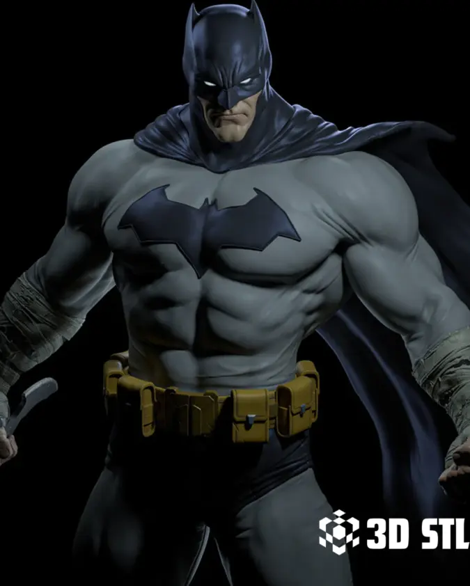 Muscular Batman STL File – DC Dark Knight 3D Print Statue