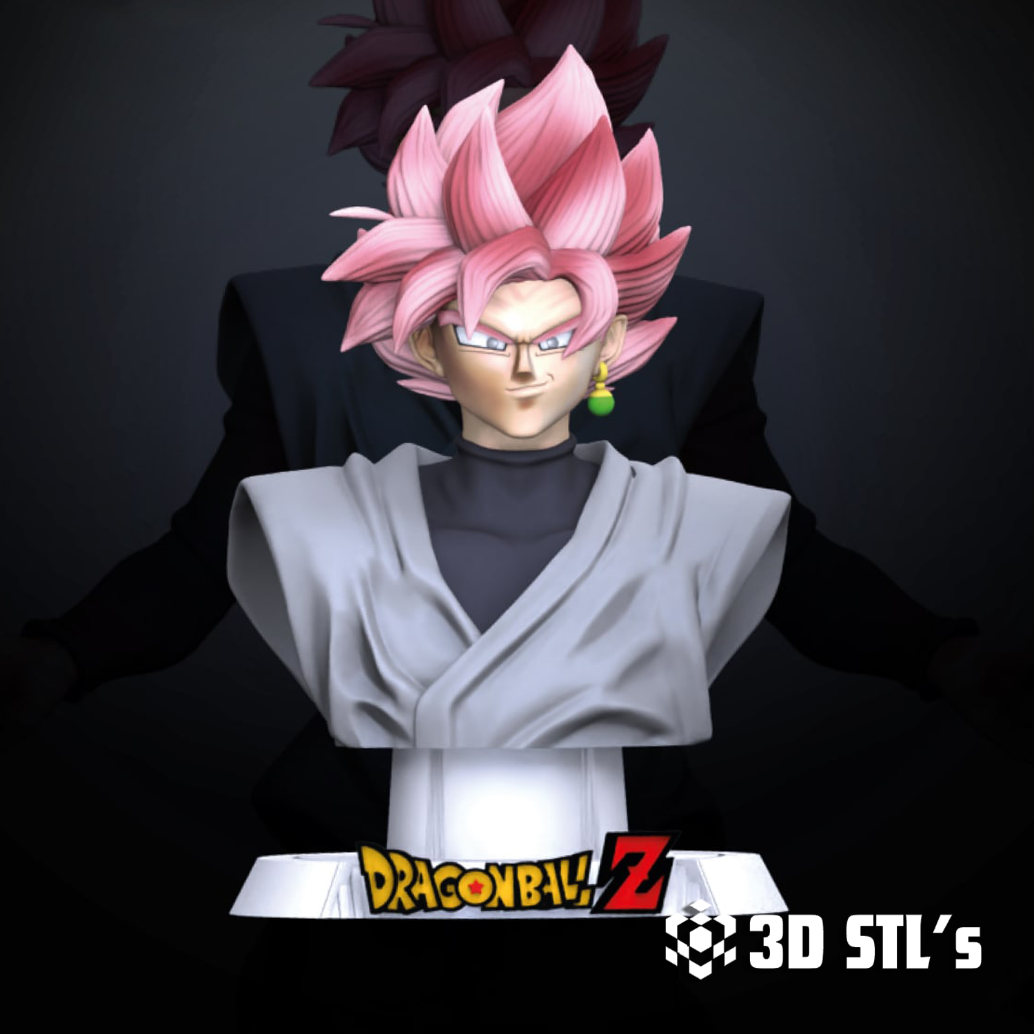 Goku Black Bust STL – Dragon Ball Super 3D Printable Bust