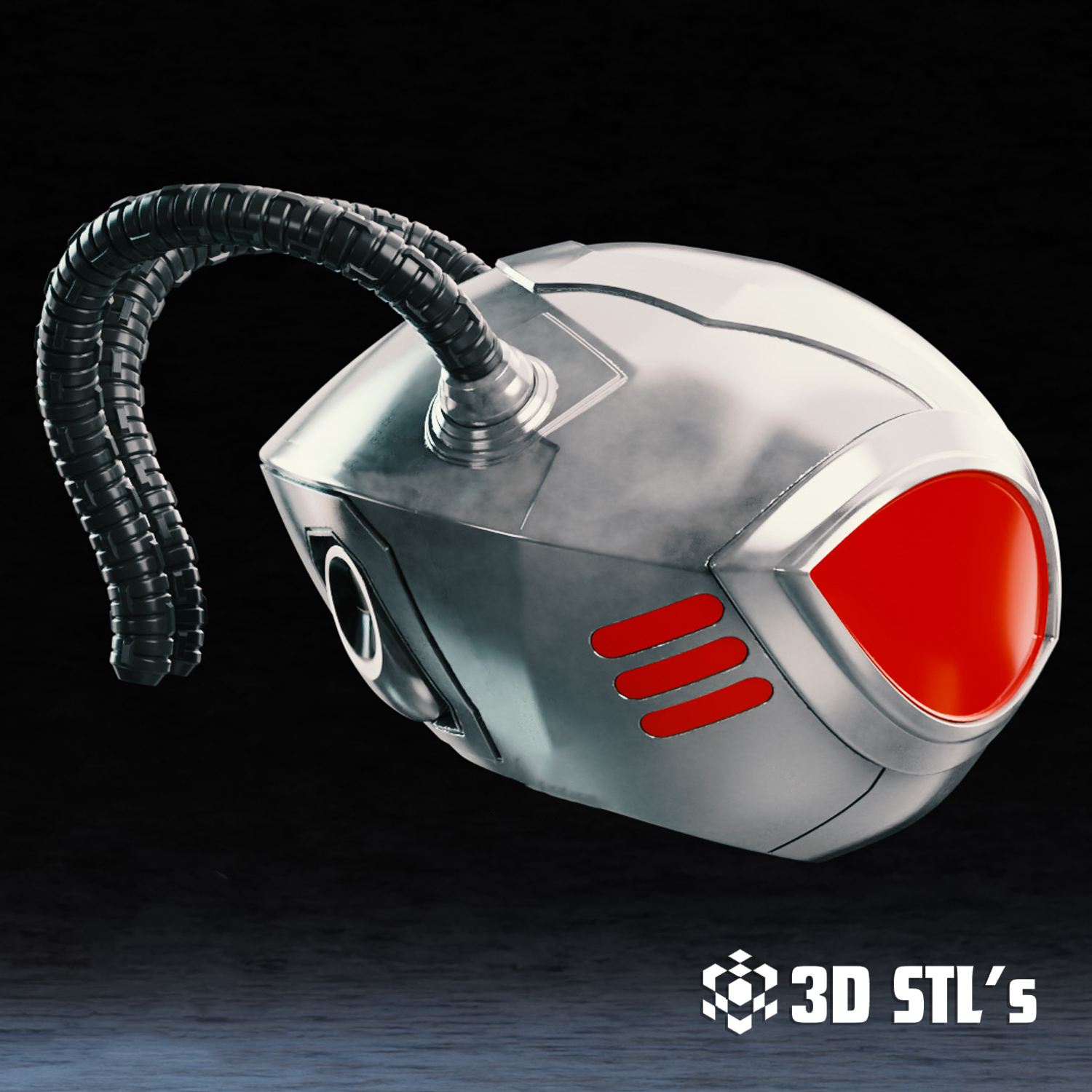 Black Manta Helmet STL – 3D print preview 2