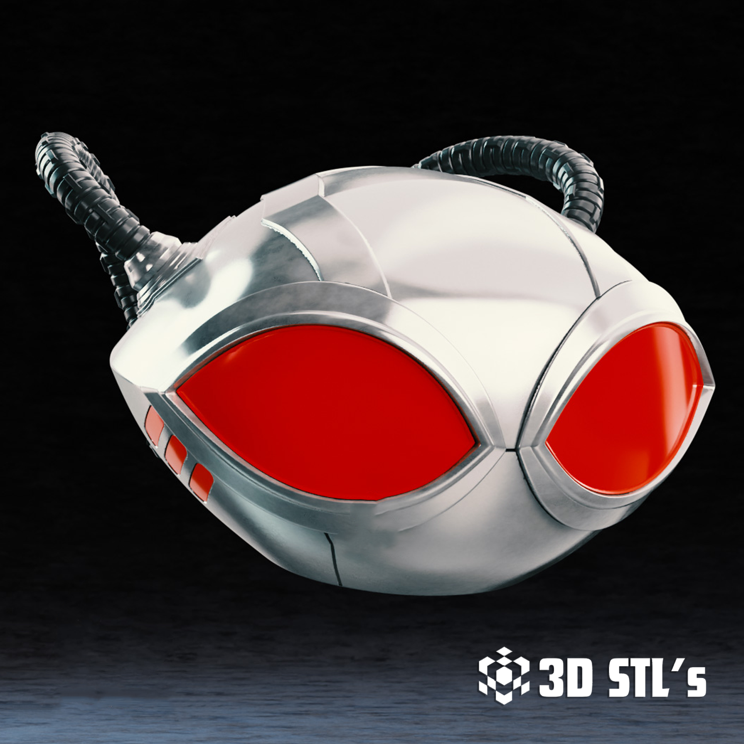 Black Manta Helmet STL – 3D print preview 3