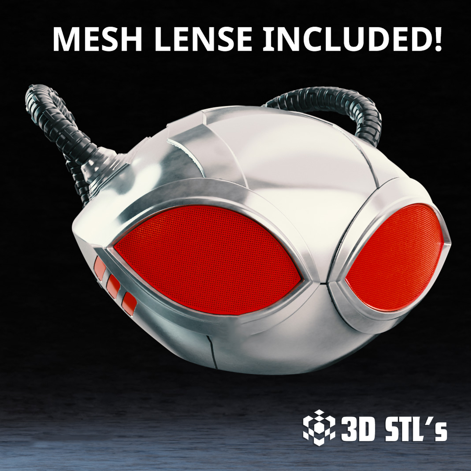 Black Manta Helmet STL – 3D print preview 4