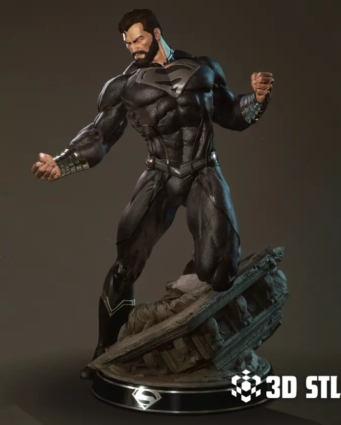 Black Suit Superman STL File – DC 3D Print Figure