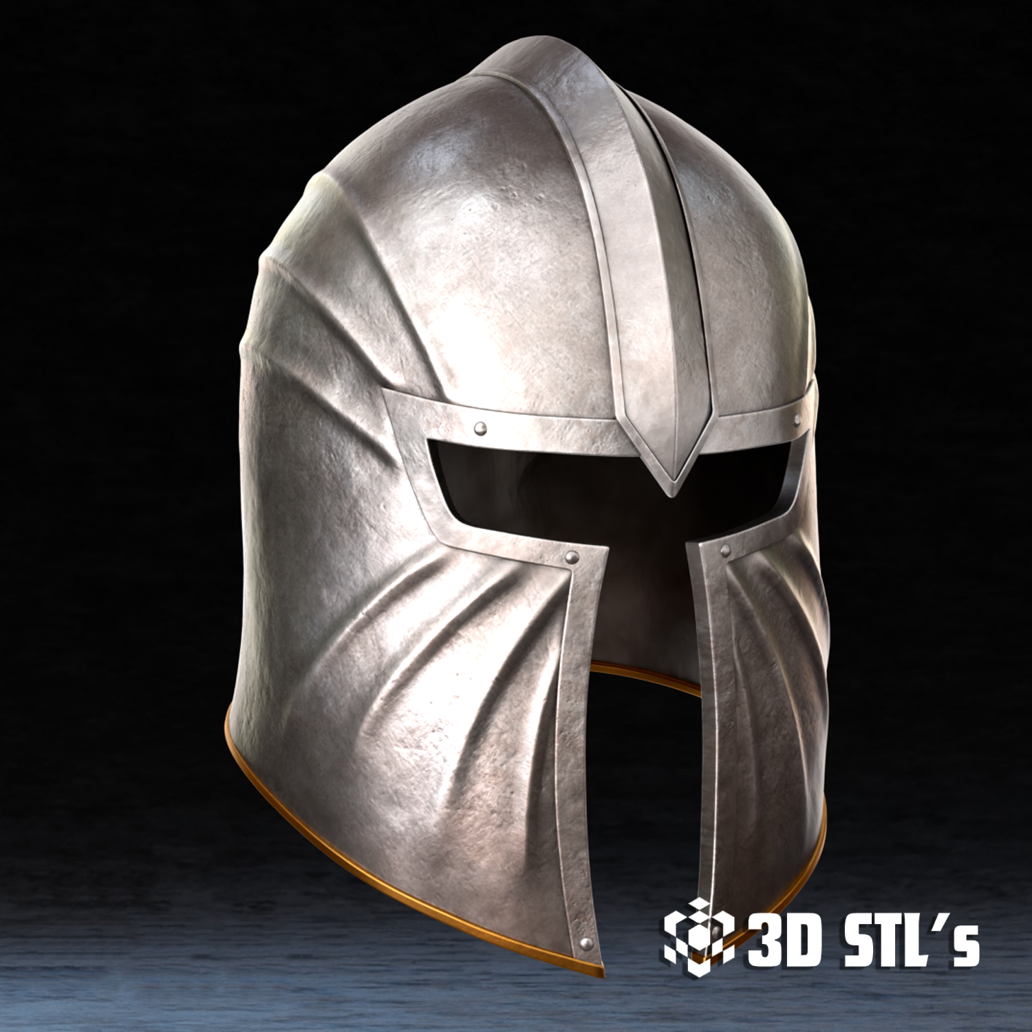 Blackwood Steel Armor Helmet STL – 3D print preview 2